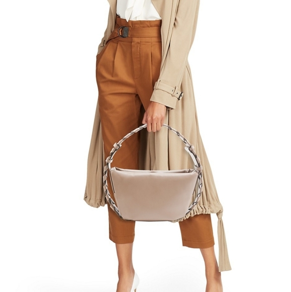 Stella McCartney Braided Puff Shoulder Bag Moss Tan Grey - Picture 3 of 16